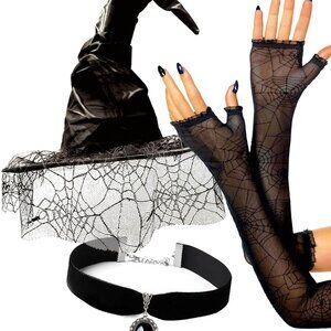 Black Witch Hat for Women Which Costume Accessories - Which Hats - Spider Lace G